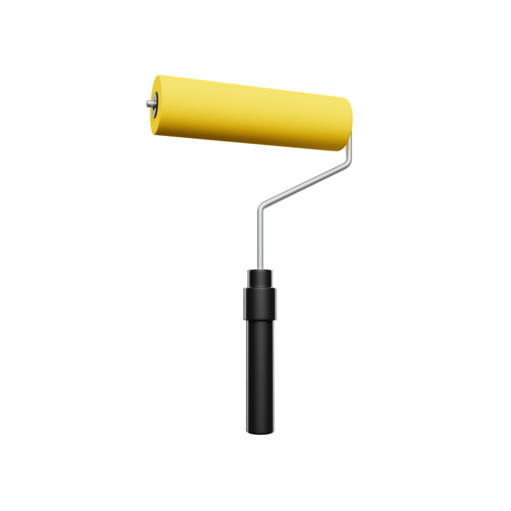 Painting an interior wall with a roller
